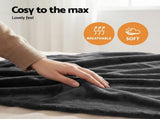 Giselle Electric Throw Rug Double Size 200x180cm Coral Fleece Heated Blanket Grey EB-C-THROW-RUG-200-GY