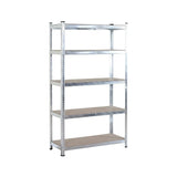 CARLA HOME 5 Tier Steel Shelving Unit - Garage Storage Shelf - Silver Modern V178-36478