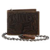 Jack's Inn Spade Mens Crazy Horse Leather Wallet with Detachable Chain in Brown V563-JACK-19-BRN