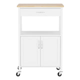 Artiss Kitchen Island Trolley Rolling Serving Cart Storage Drawer Cupboard 60cm FUR-G-KI-60-WH