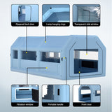 Giantz Inflatable Spray Booth 8.5X4.6M Car Paint Tent Filter System 2 Blowers SPRAY-BOOTH-8.5X4.6-BL-ABC