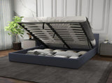 Milano Capri Luxury Gas Lift Bed With Headboard - Charcoal No.35 - Single ABM-10002036