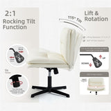 Faux Leather Home Office Chair -Beige V226-SW2006BG