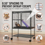 VEVOR 34" Metal Small Animal Cage 2-Tier Rolling Ferret Cage with Tray A Ramp V952-JSXDLJS24173EGCSNV0