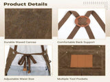 Woodworking Apron for Men, Work Apron with Multiple Tool Pockets, Durable Waxed Canvas Apron, Heavy V1369-AZ3-W-18825
