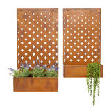 Set 2 Nested Floor/Wall 'Symmetric' Planters 95cm, 80cm V637-48108PLN