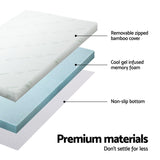 Giselle Bedding Memory Foam Mattress Topper Cool Gel Bed Mat Bamboo 10cm King MATTRESS-TOP-C-GEL-10-K