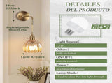 Battery Operated Wall Sconces Set of 2, Vintage Amber Glass, Rechargeable, Remote Dimmable V1263-JX-5779