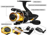 Black Complete Telescopic Fishing and Reel Kit for Beginners - 1.5M Portable 4 Section Spinning V888-ELOSUNG55756