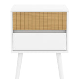 Sarantino Clio Bedside Table Night Stand - White Natural TBL-707-6YQ-WHN