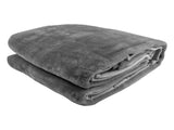 Laura Hill 600-GSM Mink Blanket Queen Size Double-Sided Soft Plush Bed Faux Throw Rug Silver MINK-SL