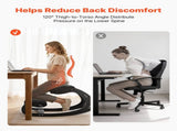 Ergonomic Kneeling Chair, Wooden Posture Knee Chair with Adjustable Thick Foam Cushions & Solid Wood V952-JYKGYHSBDLWKT4TV5001V0