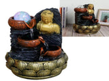 Desktop Buddha Statue Fountain Flowing Water Ornament with Light and Ball Resin Landscape V1294-YM0901-3111200176011