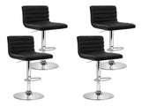 Artiss 4x Bar Stools Padded Leather Gas Lift Black BA-K-710N-BKX4