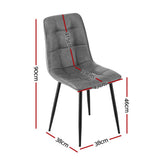Artiss 4x Dining Chairs Retro PU Leather Kitchen Lounge Cafe Accent Chair Grey DINC-MO-BC002-GYX4