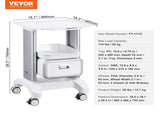 VEVOR 2 Tiers Lab Carts Mobile Medical Cart with 1 Drawer & 1 Top Tray White V952-SYSTCECKFBS42J1Z1V0
