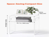 Acrylic Side Table, 2 Tiers Clear Bedside Table with Storage Shelf, Modern Rectangle Acrylic End V952-YKLZYCXXBZCZVRCD6001V0