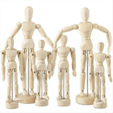 6 Pcs Artist Mannequin Model Wooden Manikin Drawing Moveable Figure with Stand Flexible Jointed V1370-AZ4-11721