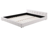Artiss Queen Bed Frame with Charging, LED Lights & Tufted Headboard BFRAME-I-PUFF-Q-WH-AB