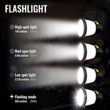 LED Solar Camping Light, 1500 Lumen Portable Flashlight, USB Rechargeable with 7 Lighting Modes & V1308-DSZKI-738