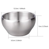 Ice Cream Bowl Insulated Bowl 15oz Double Wall Soup Bowl SUS304 Stainless Steel Cereal Bowl, Set of V1370-AZ4-11901