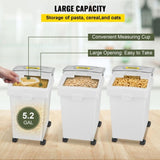 VEVOR Ingredient Bin, 5.2 Gallon / 20 L Capacity Ingredient Storage Bin, 3 Pcs/Set, PP Material V952-MX20QKSGM00000001V0