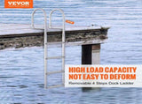 Dock Ladder, Removable 4 Steps, 500 lbs Load Capacity, Aluminum Alloy Pontoon Boat Ladder with 3.1'' V952-MTZTCXSJFHXJDT0PBV0