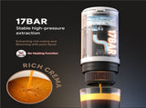 4-in-1 Portable Espresso Coffee Maker Work with NES/DG Capsule and Ground Coffee Cordless 17Bar V1294-YM0901-H49315W