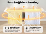 Devanti Heated Towel Rail Electric Clothes Airer Foldable Drying Rack 8 Bars TW-C-701Y-ALUM