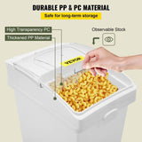 VEVOR Ingredient Bin, 5.2 Gallon / 20 L Capacity Ingredient Storage Bin, 3 Pcs/Set, PP Material V952-MX20QKSGM00000001V0