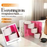 Travel Case, 3-Layer Rotating Organizer with Secure Snaps, Portable PU Leather V1258-DP02-F-384