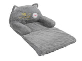 Kids Sofa for Baby Toddler Cute Cartoon Cat Convertible Armrest Chair Fold Out Couch Bed for Napping V1294-YM0901-3116230017311