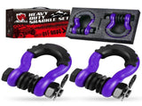 Gift Box Set of Purple 3/4" D-Ring Tow Shackle - Carbon Steel Bow Shackle with Nut & Cotter V888-ELOSUNG55593
