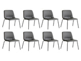 Levede Stackable Dining Chairs Kitchen Grey Set of 8 CH1093-4-DGX2