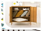 Artiss Buffet Sideboard Metal Cabinet - SWEETHEART Yellow AI-LOCKER-MI-YE