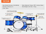 Kids Drum Set, 5-Piece, 406.4 mm Beginner Full Drum Set with Bass Toms Snare Floor Drum Adjustable V952-WJTJZG5JT16LU8B1VV0