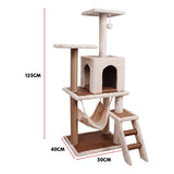 Furtastic 125cm Cat Tree Scratching Post - Beige CAT-EJT-341-BGE