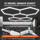 VEVOR Hexagon Garage Lights, 26400LM, 6500K 5 Grid Systems Honeycomb Hexagonal Garage LED Lights, V952-PJXCKDBS5G26FMEPWV3