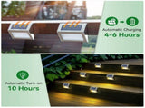Solar Powered Step Lights for Outdoor Stairs, Stainless Steel & ABS Waterproof LED Step Light with V1341-ZY-USYHVNNJ-6PCS-6000KCOOLWHITE