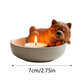 Adorable Dog Tea Light Holder - Hand Painted Resin Candle Holders for Pet Lovers - Cute Dachshund, V1366-AZ2-W-16571