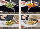 Multifunctional Drain Basket with Spout, Kitchen Strainer Drainage Basket Funnel for Food, Kitchen V1192-AZ-W-15007