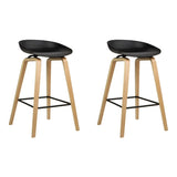 Artiss 2x Bar Stools Wooden BA-TW-8801-BKX2