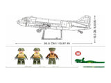 Sluban B1366 Model Kit 144 C47 Skytrain Airtrain Cargo Transport Aircraft WWII Air Force Build SLB1366