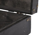 Wooden Chest Vintage Wood Storage Trunk with Lid Retro Suitcase Portable Box Ancient Photography V1294-YM0901-3117250191711