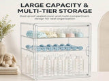 Bottle Organizer with Magnetic Door, Clear Storage Rack for Kitchen and Refrigerator, 40x25x30 cm V1237-ZY-917-090