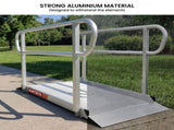 Kartrite 5ft Aluminium Wheelchair Ramp w/ Handrails 380kg Capacity 93.5cm Width WCR-01H-5FT-094-WHD