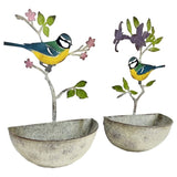 Set 2 Assorted Colourful Bird Wall Planters 24x40cm V637-71640PLN