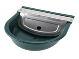 Livestock Water Bowl Trough Drinking Dispenser Farm Feeder Plastic with Iron Lid Float Ball Green V1294-YM0901-3111250020511