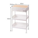 Rolling Cart Large Capacity Eco Friendly PP MDF Sturdy Construction Space Saving Utility Cart For V1294-YM0717-3117220191812