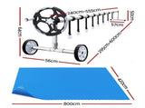 Aquabuddy Pool Cover 500 Micron 8x4.2m Blue Swimming Pool Solar Blanket 5.5m Roller PC-80X42-L-BL-ROLLER